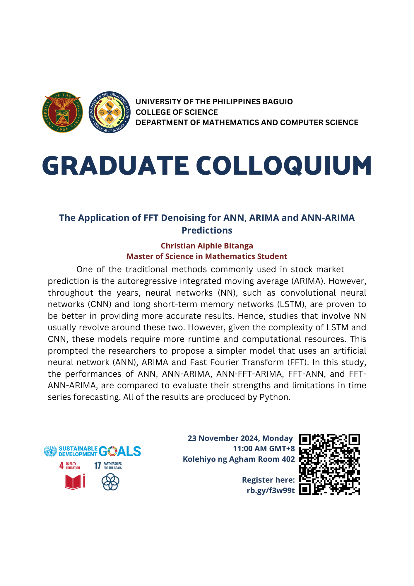 Graduate Colloquium 23 November 2024